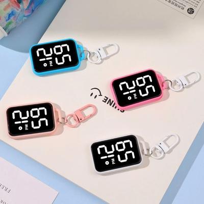 Student-Exclusive Exam Mute Electronic Clock, HD Large-Digit Display Mini Pendant, Portable Backpack Keychain Watch for School