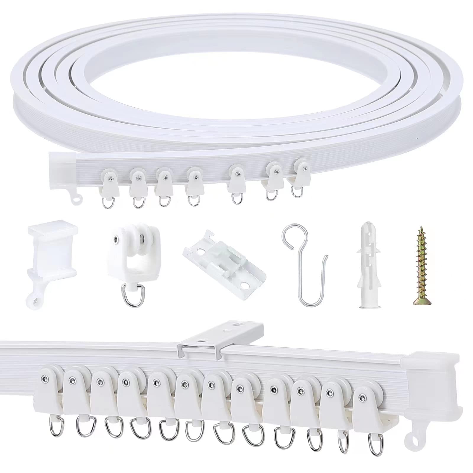 

Bendable Ceiling Curtain Track,Ceiling Mount,for Curtain Track with Track Curtain System,RV Curtain Spacer,Curtain Ceiling Track 1 meter білий