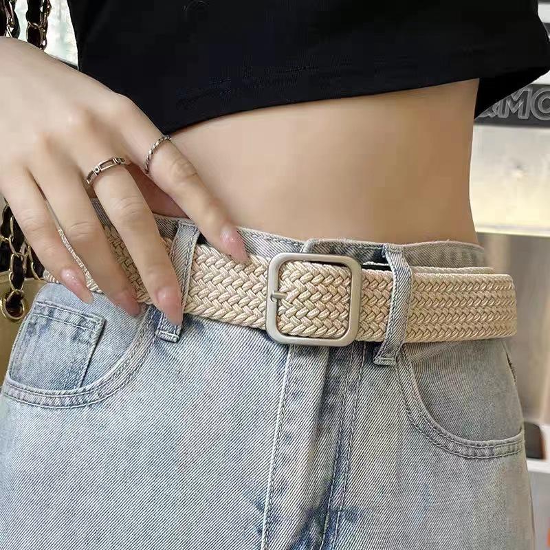 2023 Woven Belt Men'S Belt Women'S Jeans Belt Military Training Trendy Young People'S Canvas