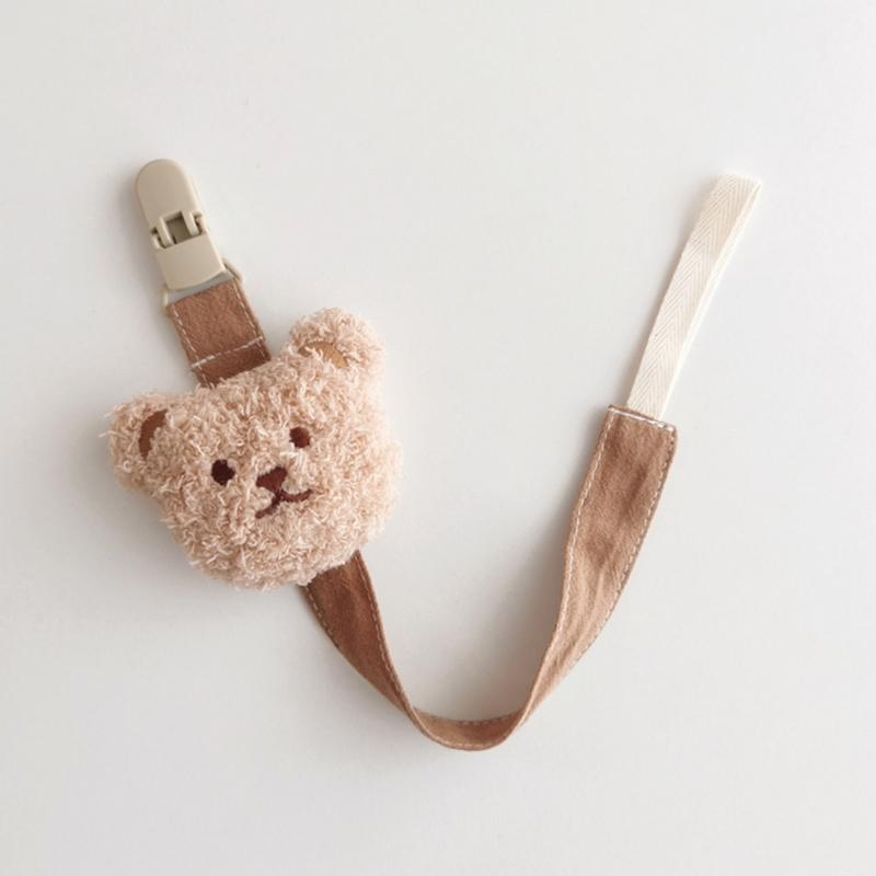 Pacifier Chain Plush Pendant Pacifier Clip Holder Soft Plush Bear Crib Hanging Decorations Infant Pacifier Accessories