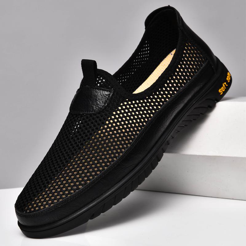 Fashion Lightweight Men Casual Shoes Breathable Male Casual Sneakers Anti-slip Men's Slip on Flats Outdoor Walking Mesh Shoes Trainers