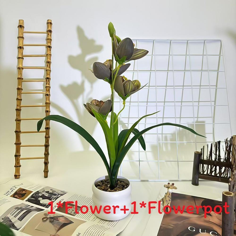 Simulation Cymbidium Faberi Rolfe Riverstones Bonsai For Photography Prop Use
