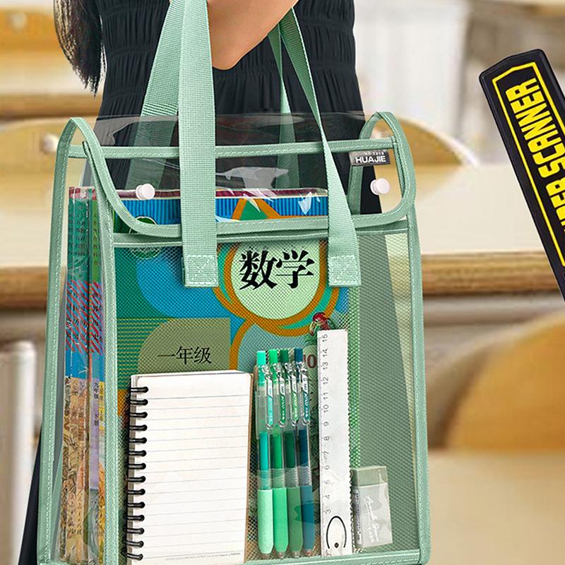 Large Capacity File Documents Organizer Portable School Stationery Pouch Bag Transparent Waterproof Storage Bag Office File Bag