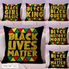 Funny Black History Month Cushion Cover Natural Linen Organic Fabric Double-Sided Printing Sofa Home Decor Gift Pillow Cover