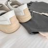 Velcro platform sports casual little white shoes women's 2025 spring and autumn new leather round head height increase and thin board shoes