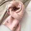 Korean Autumn and Winter Atmosphere, Dachshund Dog Embroidered Knitted Scarf, Female Student Warm Neck Protection and Cold Protection Versatile Scarf