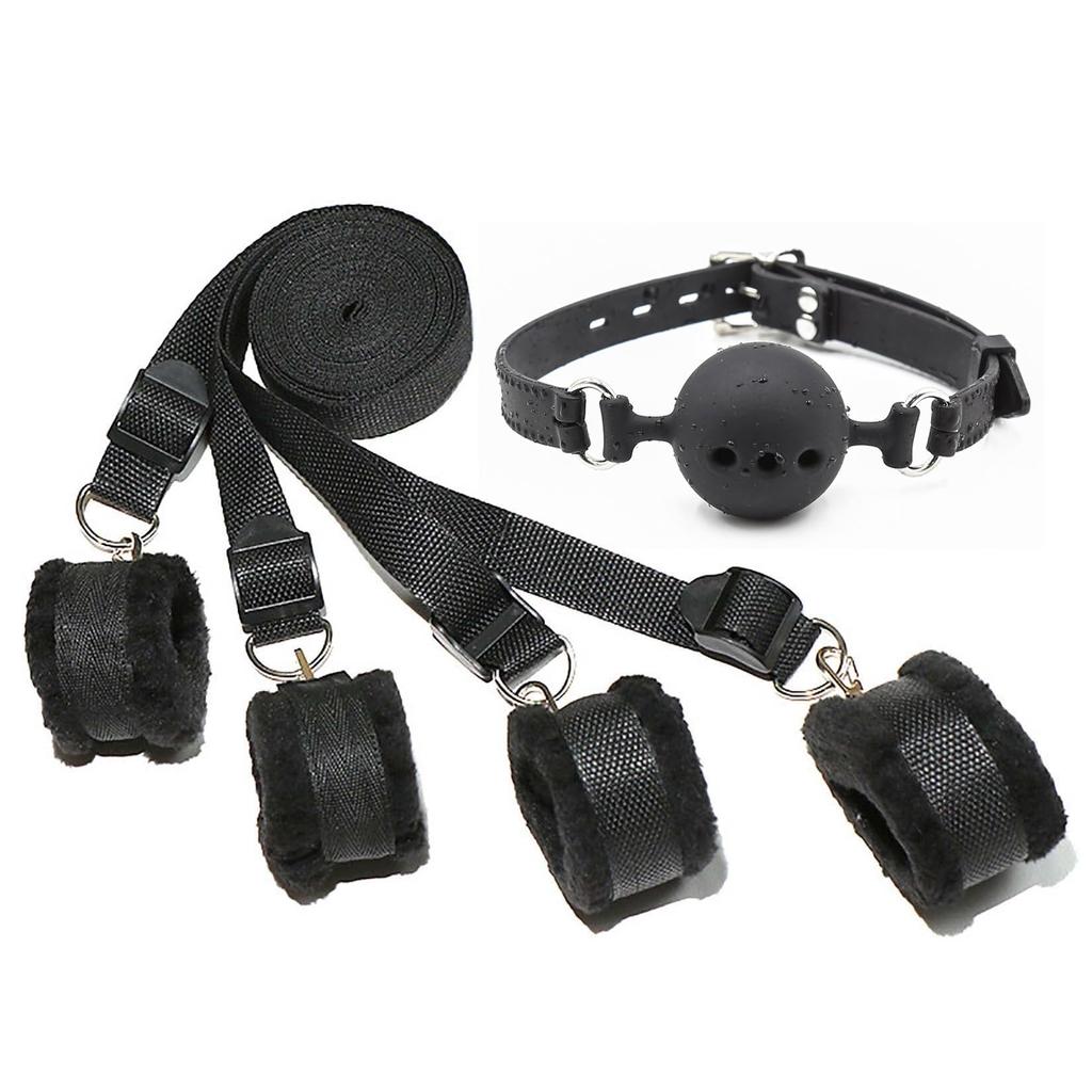 Orirya Silicone and Leg Cuffs Restraint Set with SM Adult Toy for SM Adult Toy for SM Leg Bed Fixation Uniform Ball Ball Restraint Gag Set Gag,