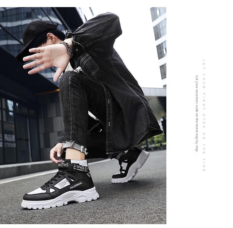 Botas Martin Masculinas Tamanho Grande - Cano Alto, Versátil, Bico Redondo, Calçado da Moda Estilo Militar Outono & Inverno