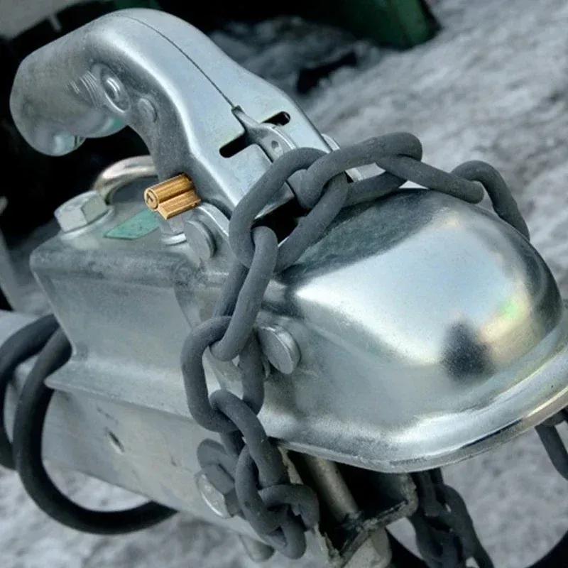 Blocco antifurto per gancio di traino con 2 chiavi Inseribile Sicurezza per roulotte camper camion barche Cilindro serratura in rame per gancio di traino