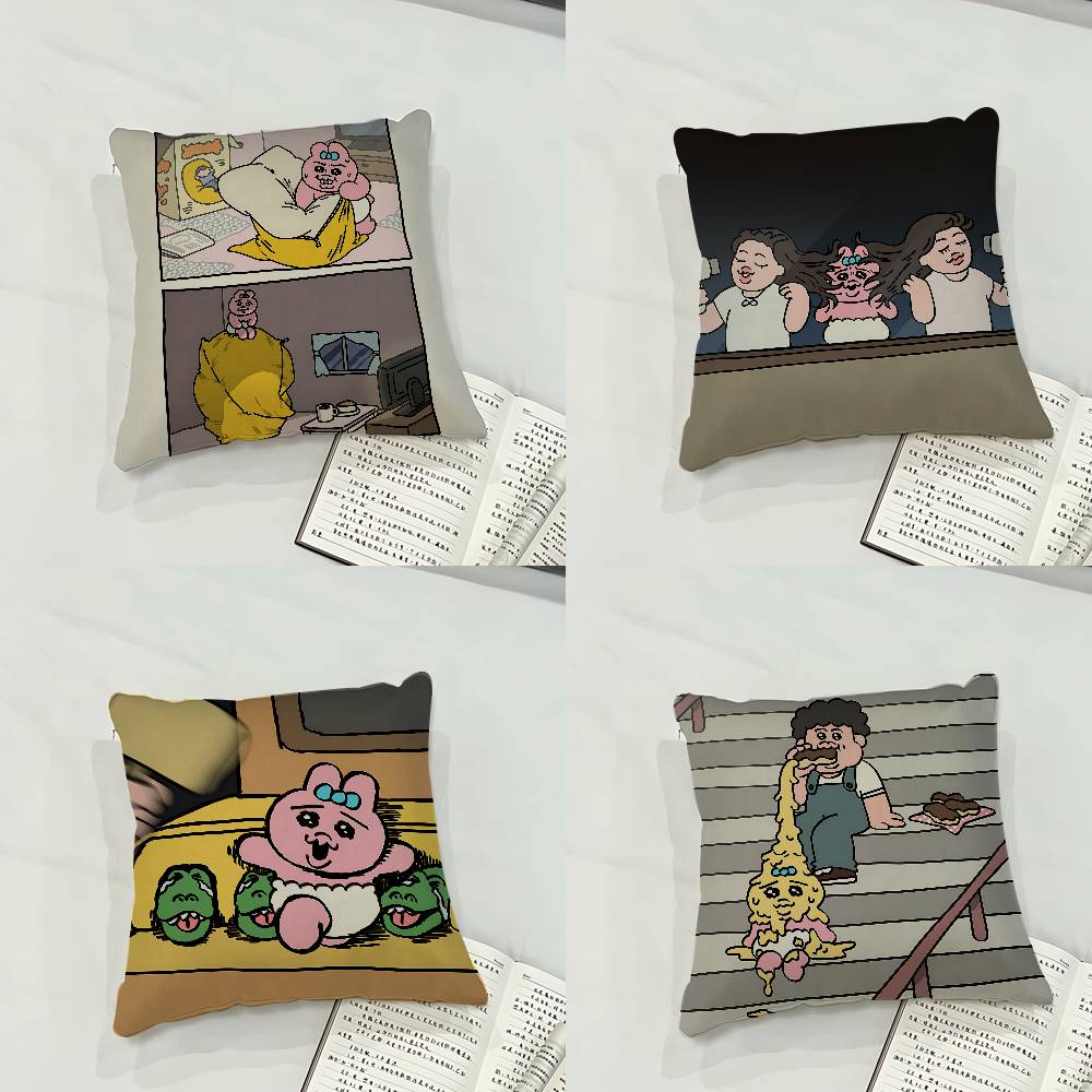 O-Opanchu-S U-Usagi Case Plush Fabric Soft Pillowcase Double Sided Print Cushion Cover Household Gifts