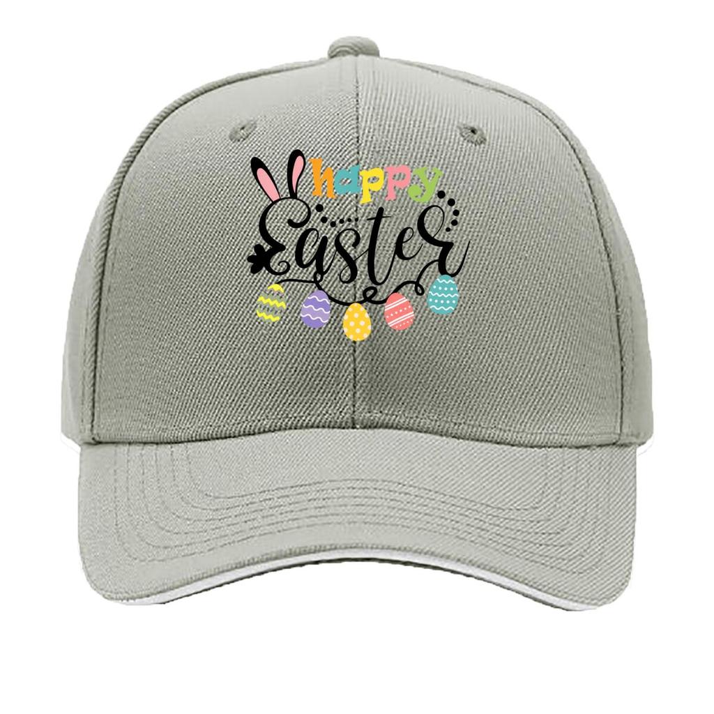 Happy Easter Ears Colorful Easter Eggs Design Sandwich Baseball Cap Sun Cap Outdoor Workouts Hat