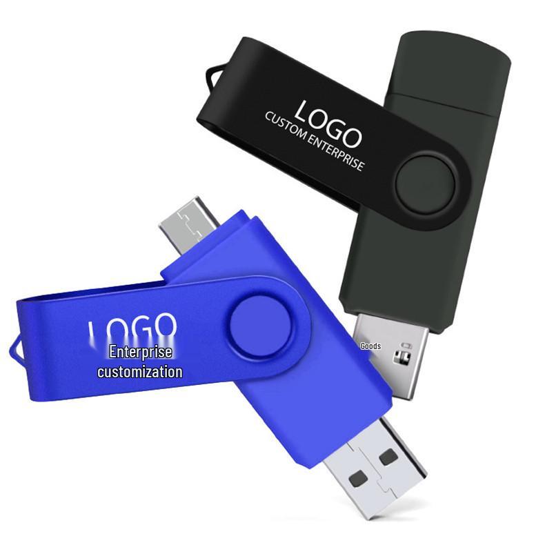 Rotating Dual-Use USB Flash Drive: Type-C 3.0, OTG, 64GB/32GB/16GB/8GB for Mobile & Computer
