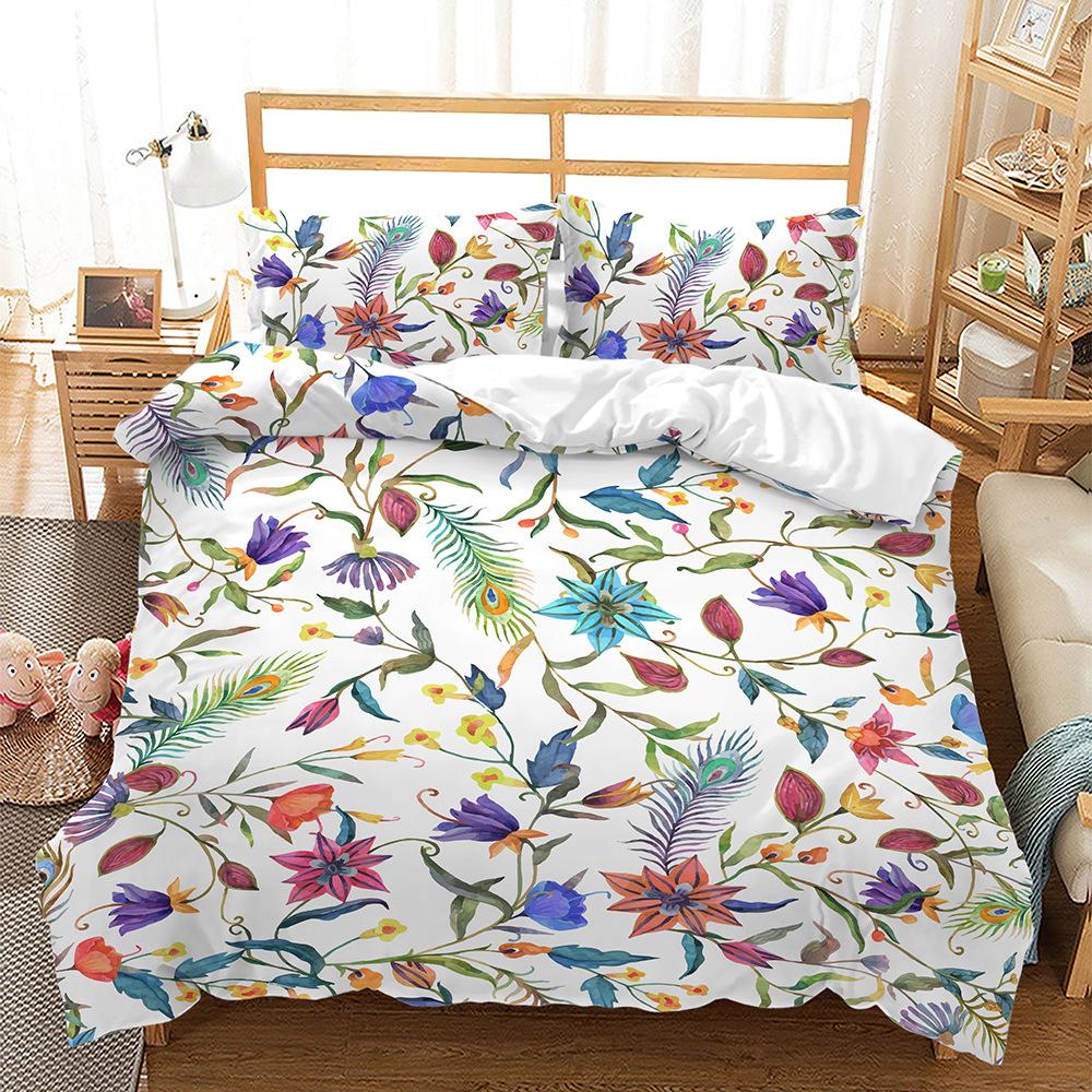 Quilt Cover Flower Floral Series Fresh 3D Quilt Cover Three-Piece Digital Kit