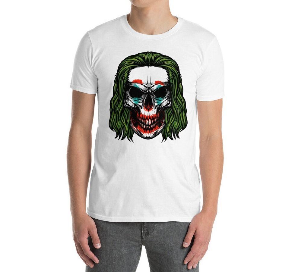 Joker Skull Unisex T-Shirt Gothic Death Grunge Rock Punk Biker Horror Emo S