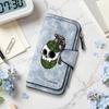 Gothic Skull Grenade Pattern Bifold Long Wallet Fashion Portable Multi Card Slot Purse for Daily Use