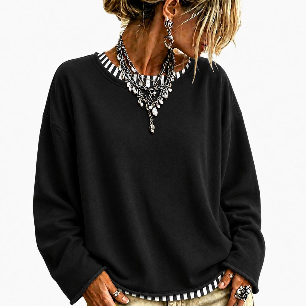 Damenmode Lässiges lockeres Langarm-Sweatshirt Pullover für den Alltag