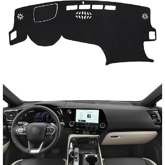 BIBLOZ Dash Cover For Toyota Sienna 2004-2010 Accessories Black Flannel Dashboard Cover Mat Car Dashboard UV Sun Protection