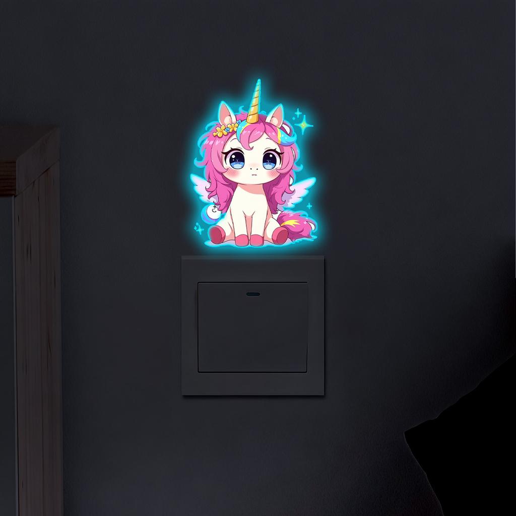 Cartoon Unicorn Luminous Bedroom Living Room Balcony Decorative Stickers