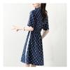 Navava No800 Waist String Zip Collar Short Sleeve Dress