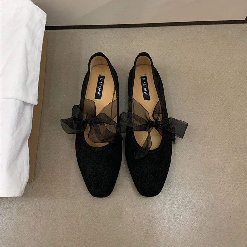Fashion Fashion Butterfly-Knot Women Mary Janes Flats Slip On Shoes Female Round Toe Footwear Shallow Ladies Flats With Shoes