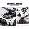 1/32 Scale Nissan GTR R35 Alloy Sports Car Diecast Model Sound & Light Desktop Collection Decorative Gift Boys Display Ornament