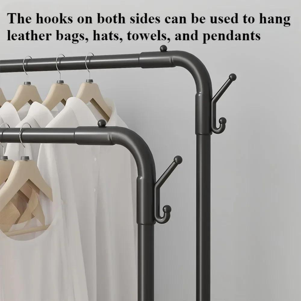 Floor Standing Clothes Rack Modern Simplicity Multilayer with Hooks Clothes Hanger Space Saving Widening and Raising Coat Hanger