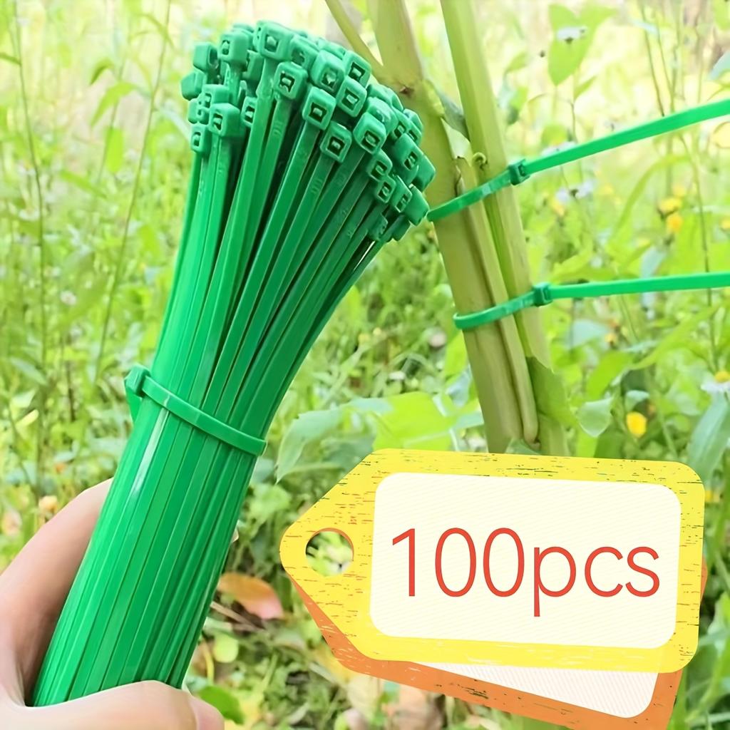 100 Stück Strapazierfähiges Pflanzen-Grün-Stütz-Befestigungskabel, Geeignet für Topfpflanzen und Gartengestaltung