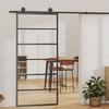 Sliding Door and Hardware, vidaXL Glass and Aluminum 90x205 Cm