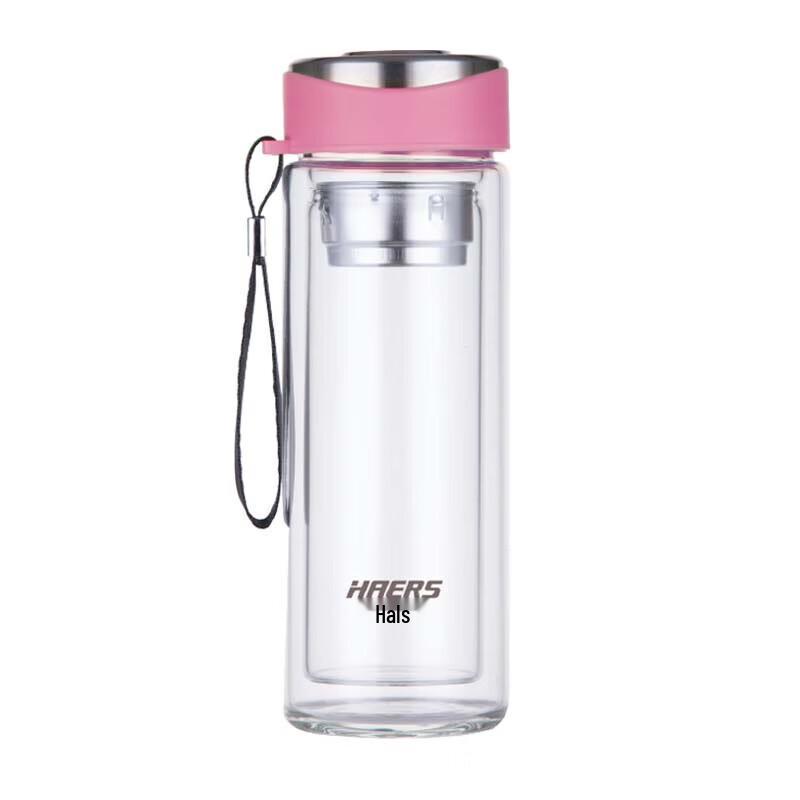 Haers Double-Layer Glass Water Bottle