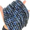 Natural Blue Jade Stone Round Beads for DIY Jewelry and Handmade Accessories.