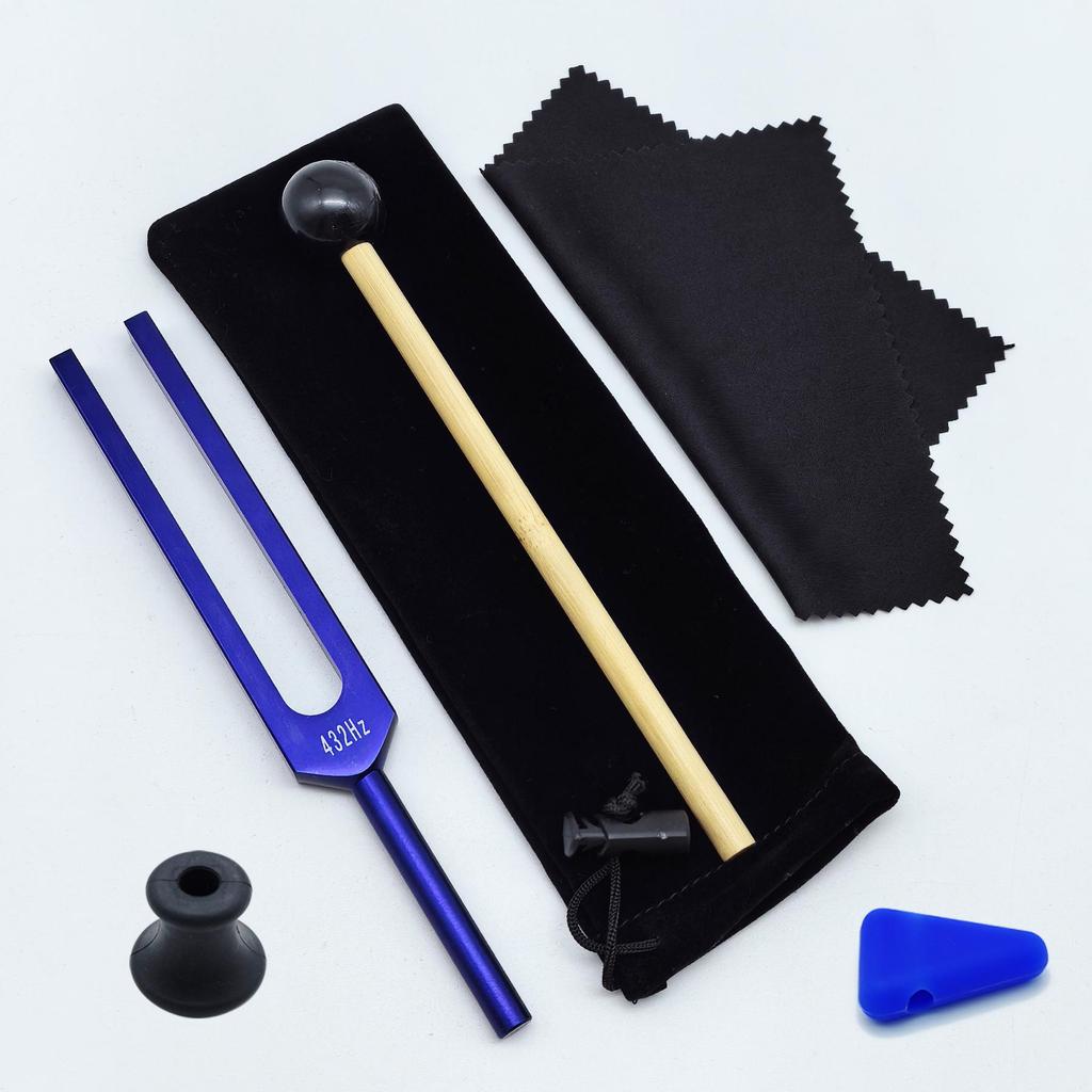 Gold 432HZ Aluminum Alloy Colored Tuning Fork with Triangle Shape.