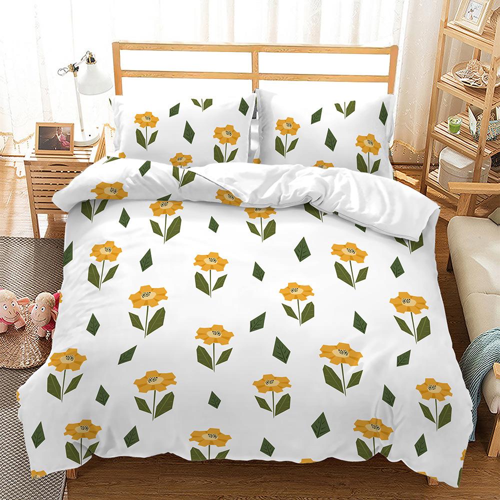Quilt Cover Flower Floral Series Fresh 3D Quilt Cover Three-Piece Digital Kit