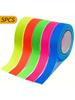 5/10pcs Fluorescent Neon Adhesive Tapes 5 Colors UV Black Light Sensitive for Party Halloween Decoration 5m X 12.7mm