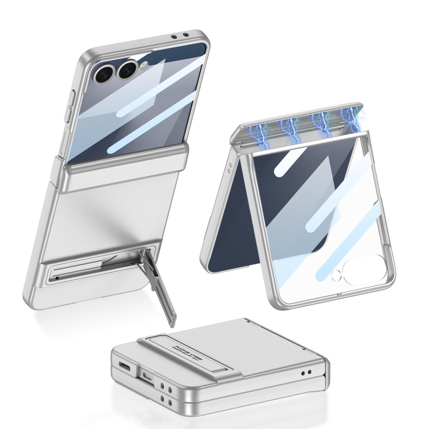 

Samsung ZFlip7 Mobile Phone Case Magnetic Suction Bracket Hinge Full Inclusive Zflip7 Shell Film Protective Case SM-Flip7