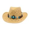 New Hand-Woven Beach European And American Famous Style Top Hat Breathable Hollow Straw Hat
