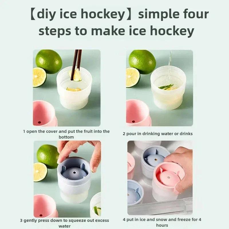 Silicone Round Ice Hockey Mold Making Large Suitable for Grinder Kitchen Supplies Ice Mold Spherical Ice Cube Bar Home Ice Tray