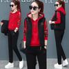 Plus velvet thickened sportswear plus size casual fashion sweater three-piece suit