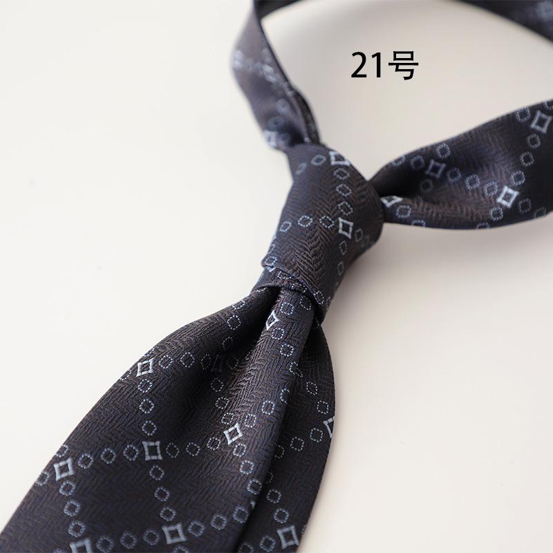 Retro Gentleman Style French 8Cm Men'S Tie, Dark Green Coffee Burgundy Stripe Occupation