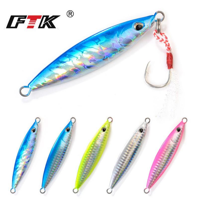 Slow-Falling Offshore Jigging Lure With Single Hook 150g 80g Lead Core Iron Plate Tuna Mahi Deep Sea Fishing