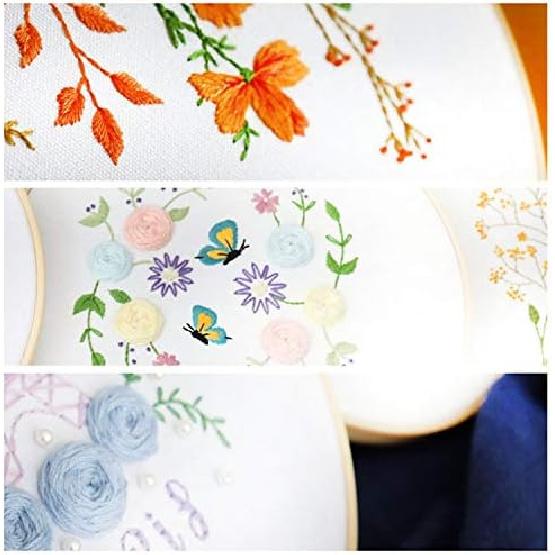 1 Set Full Range of Embroidery Starter Kit with Pattern, Stamped Embroidery Kit - DIY Beginner Starter Kit for Art Craft Handy Sewing for Beginner