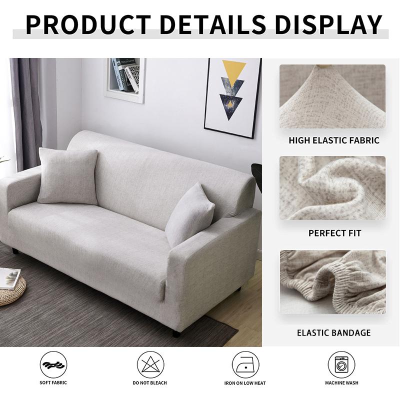 Stretch Sofa Covers for Living Room Anti Slip Sofa Slipcover with Elastic Bottom Pets Friendly Couch Cover Furniture Protector