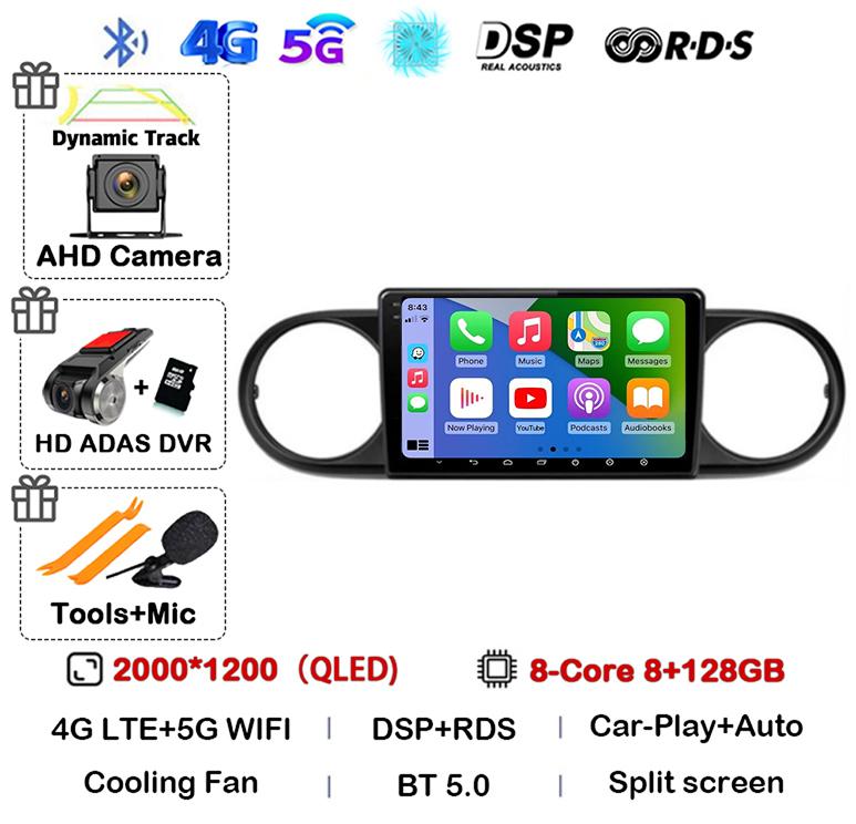 Android 14 Carplay Auto For Toyota Corolla Rumion Tacoma Car Radio Multimedia Navigation GPS BT Video Player Stereo Autoradio 4G