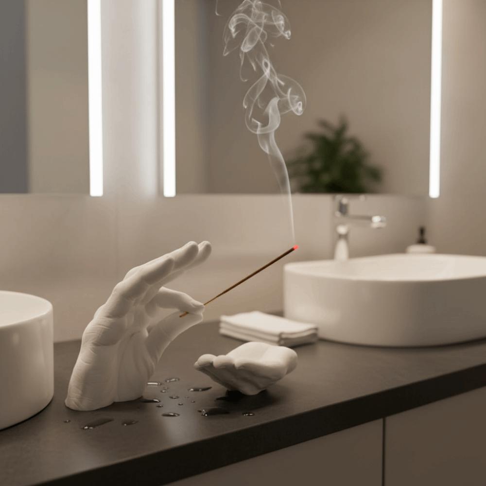 Portainciensos de Resina con Forma de Palma Decorativo para Varillas de Incienso Adorno de Gestos Spa
