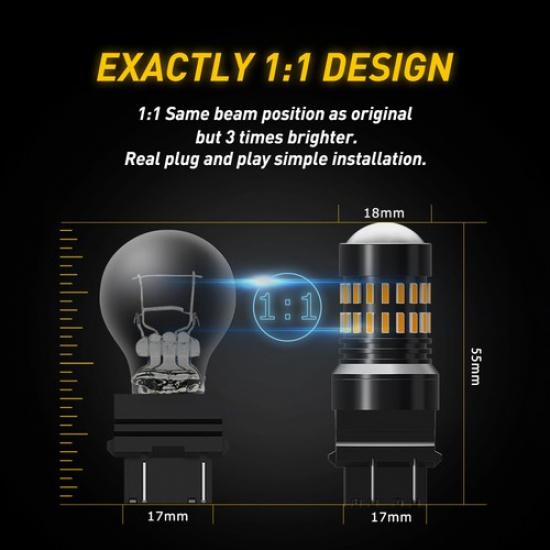 LED 2X 3157 Bulbs Reverse LED Turn Backup Signal Light Lamp 3156 3057 4157 Amber