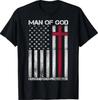 Man of God Husband Dad Protector Religious Cross Fathers Day T-Shirt