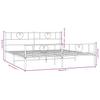 Metal Bed Frame with Headboard and Footboard White 193 x 203 cm