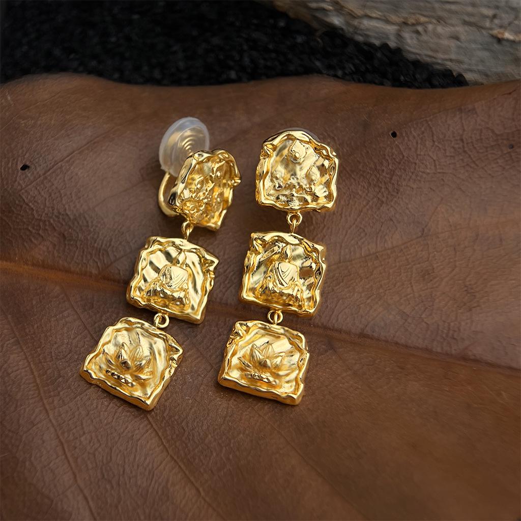 

Longmen Grottoes 18K Gold Distressed Buddha Tassel Earrings – Artistic Women s Jewelry