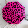1pc Colorful Leopard Print Pattern Umbrella Portable Folding Umbrella Iron Frame Hole Bone Structure Outdoor Home Umbrella