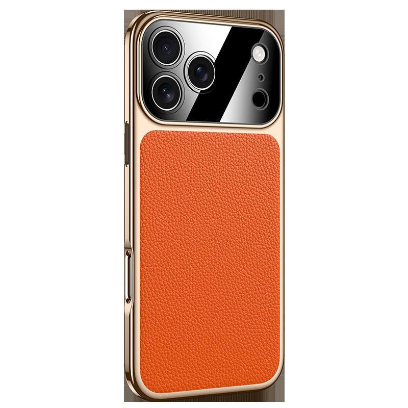 Applicable to iPhone11promax mobile phone case, new electroplated leather simple Apple 11 premium sense 11 protective case