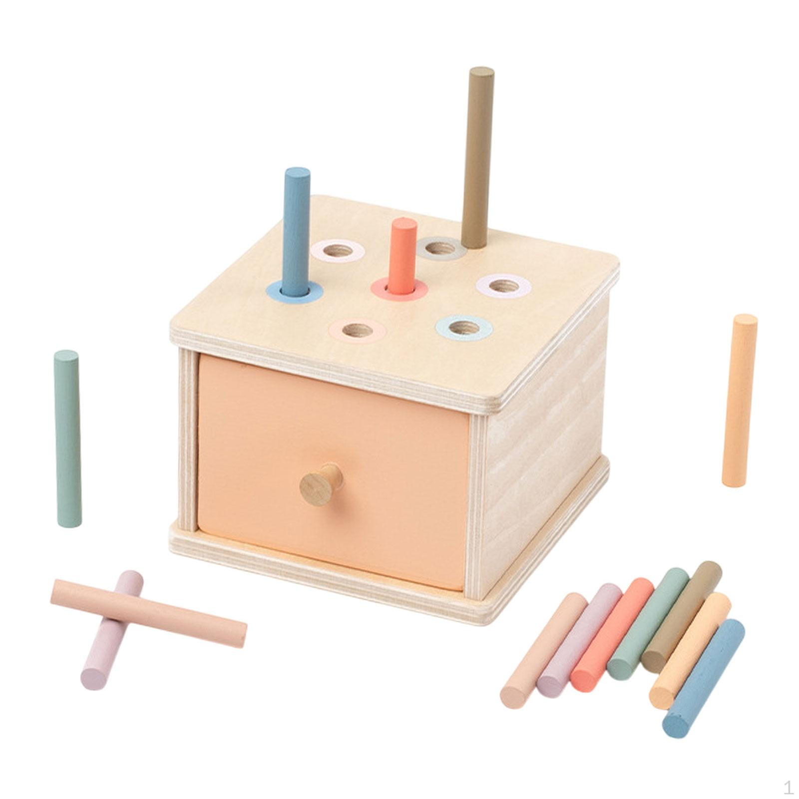 Игрушка Drop Box для детей, деревянная сортировочная деятельность по цвету и форме Stick Box